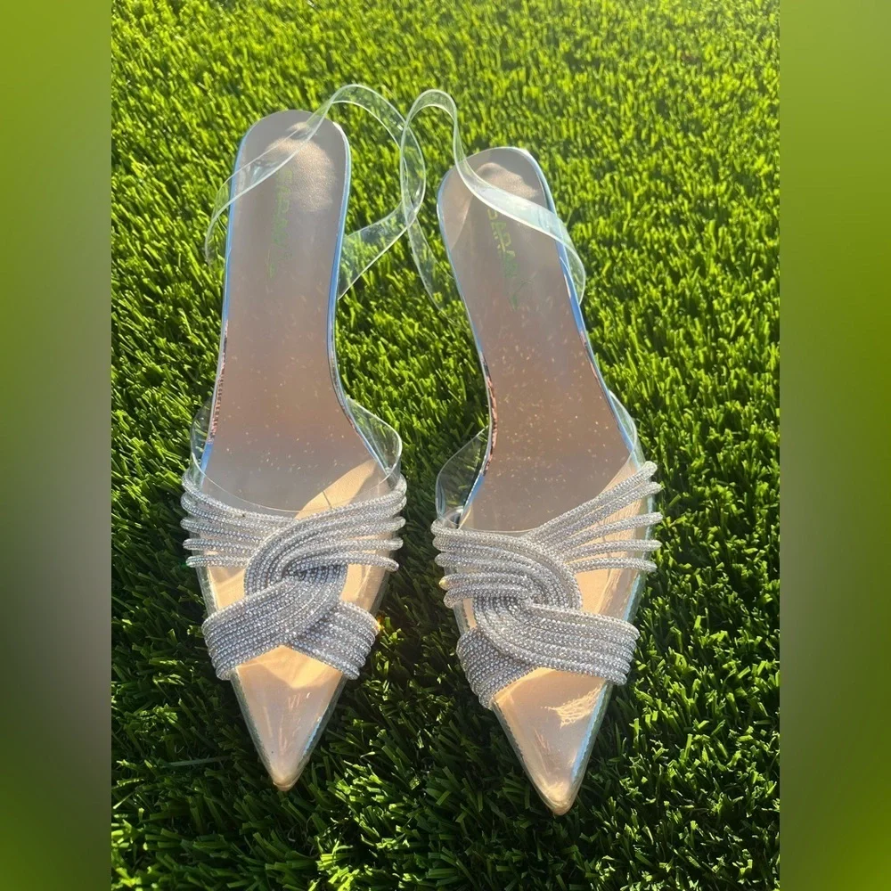 Saraw heels embellished crystal Gatsby 75 heels sz 9 US
